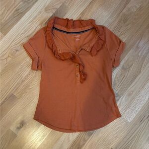 Pilcro Terracotta Ruffle Blouse